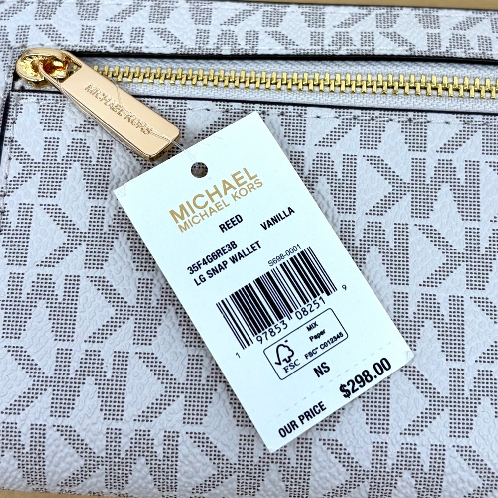 Michael Kors Reed Large Snap Wallet Vanilla - Picture 9 of 9